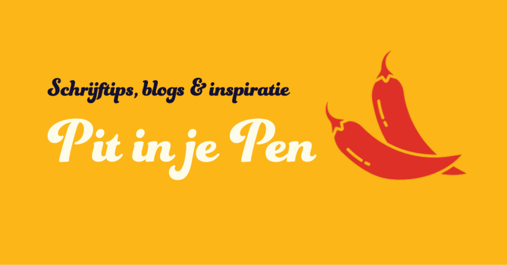 Pit in je pen: schrijftips, blogs en inspiratie. Met een pictogram van 2 rode pepers.